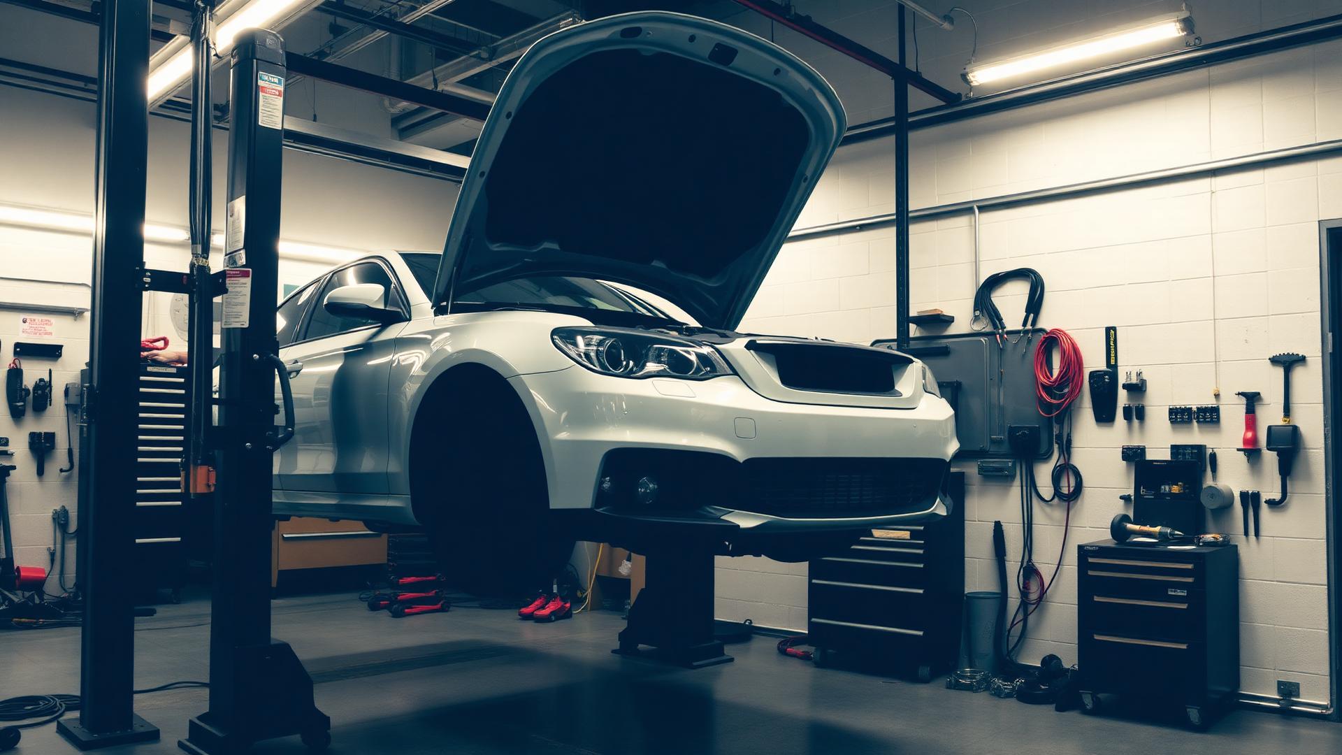 Clean auto mechanic workshop